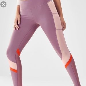 Fabletics Purple, Orange, and Mesh Leggings